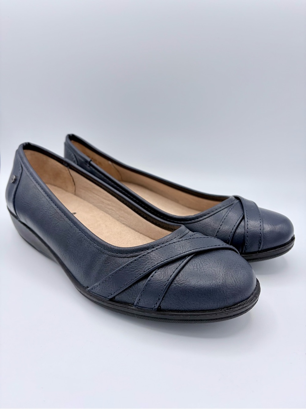 Life Stride Sz 9.5 Loyal Shoes Blue low Wedge Ballet Flat New Classic Fall